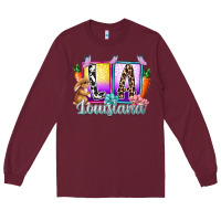 Burgundy louisiana easter dady Long Sleeve Tee - RacoonDesign