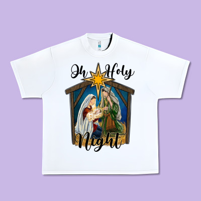 Oh Holy Night Holy Family Urban Heavy Tee Designed By Ranaportraitstore