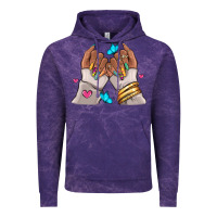 Cloud Purple Afro woman nail art Vintage Hoodie - RanaPortraitStore
