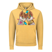 Vintage Mustard Afro woman nail art Vintage Hoodie - RanaPortraitStore