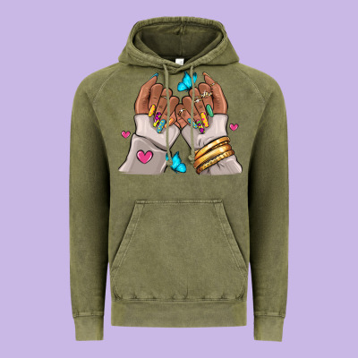 Vintage Hoodie Afro woman nail art