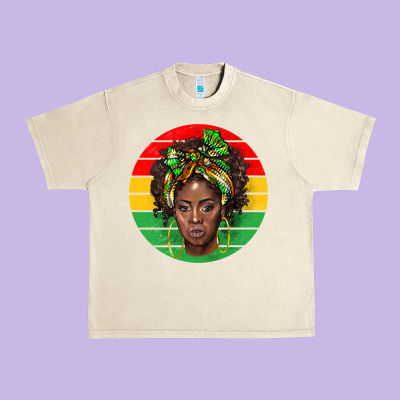 Black Women Urban Heavy Tee Designed By Barkaloodesign