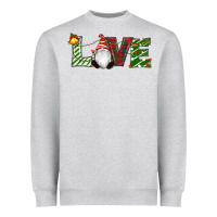 Heather Grey Christmas Love Gnome Heavyweight Sweatshirt - RanaPortraitStore