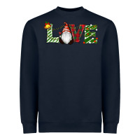 Navy Christmas Love Gnome Heavyweight Sweatshirt - RanaPortraitStore
