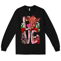 Black love cow valentine Long Sleeve Tee - RacoonDesign