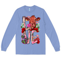 Colony Blue love cow valentine Long Sleeve Tee - RacoonDesign