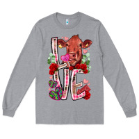 Heather Grey love cow valentine Long Sleeve Tee - RacoonDesign