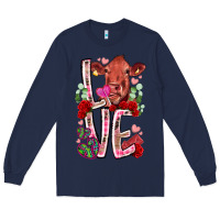 Navy love cow valentine Long Sleeve Tee - RacoonDesign
