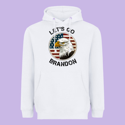 Lets Go Brandon American Bald Eagle Heavyweight Hoodie Designed By Jasminsmagicworld