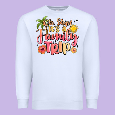 Oh Ship Its A Family Trip Summer Vacation Premium Sweatshirt Designed By Maliassmallbusiness