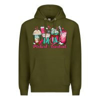 Army Green ma medical assistant coffee cups Premium Hoodie - MaliasSmallBusiness