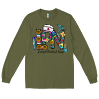 Army Green lpn licensed practial nurse Long Sleeve Tee - CowhideDigitalArt