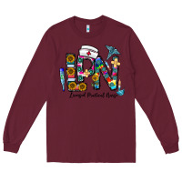 Burgundy lpn licensed practial nurse Long Sleeve Tee - CowhideDigitalArt