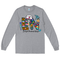 Heather Grey lpn licensed practial nurse Long Sleeve Tee - CowhideDigitalArt