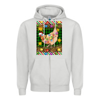 Dove Grey Christmas Chicken Zipper Hoodie - Artiststas