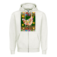 Oatmeal Heather Christmas Chicken Zipper Hoodie - Artiststas