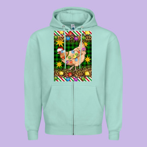 Christmas Chicken Zipper Hoodie Designed By Artiststas