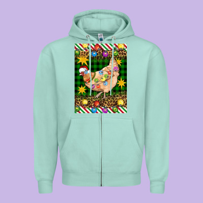Christmas Chicken Zipper Hoodie Designed By Artiststas
