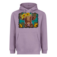 Lavender western leopard buffalo plaid baby highland cow Heavyweight Hoodie - BarkalooDesign
