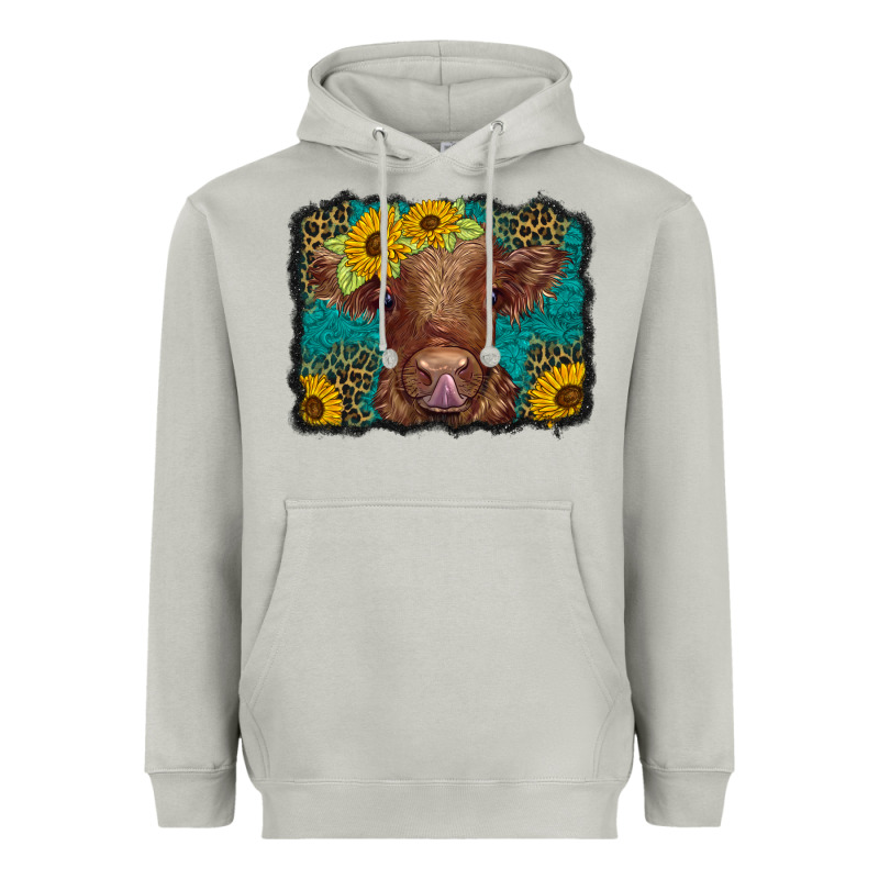 Western Leopard Buffalo Plaid Baby Highland Cow Heavyweight Hoodie by BarkalooDesign | Teevron