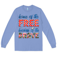 Colony Blue home of the free because of the brave Long Sleeve Tee - HRA Design Shop