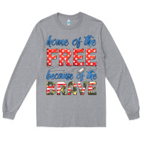 Heather Grey home of the free because of the brave Long Sleeve Tee - HRA Design Shop