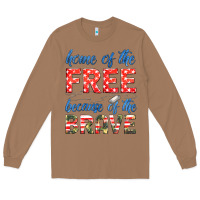 Toasted Coconut home of the free because of the brave Long Sleeve Tee - HRA Design Shop