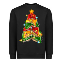 Black christmas book tree Heavyweight Sweatshirt - Zillion Design Studio