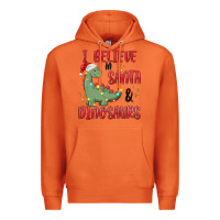 Carrot i believe in santa & dinosaurs Premium Hoodie - MaliasSmallBusiness