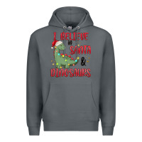 Rock i believe in santa & dinosaurs Premium Hoodie - MaliasSmallBusiness