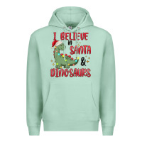 Seafoam i believe in santa & dinosaurs Premium Hoodie - MaliasSmallBusiness