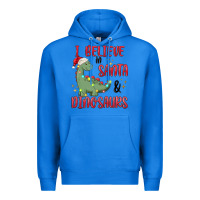 True Royal i believe in santa & dinosaurs Premium Hoodie - MaliasSmallBusiness
