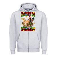 Heather Grey Christmas coop animals Zipper Hoodie - Artiststas