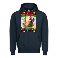 Navy Christmas coop animals Zipper Hoodie - Artiststas