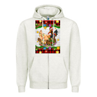 Oatmeal Heather Christmas coop animals Zipper Hoodie - Artiststas