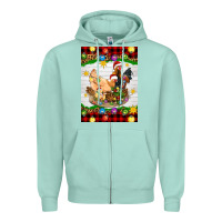 Seafoam Christmas coop animals Zipper Hoodie - Artiststas