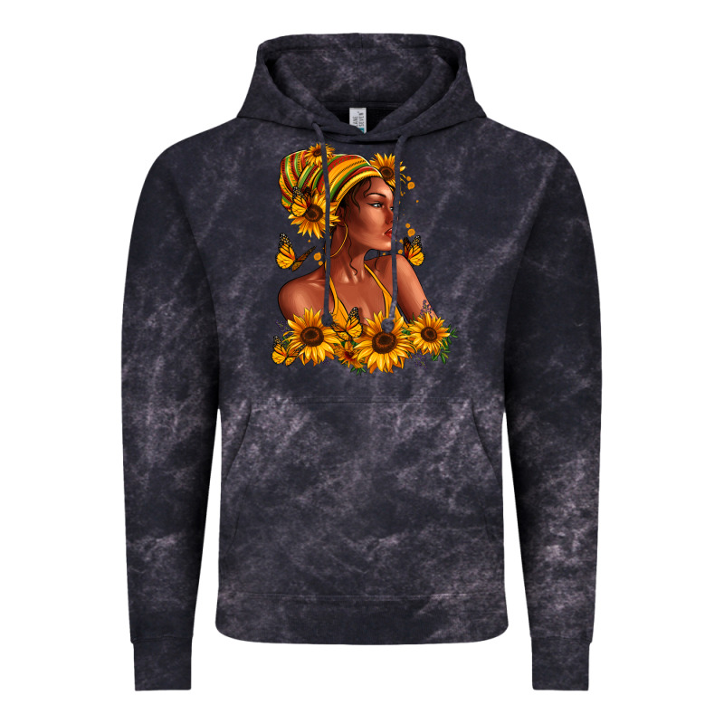 Afro American Woman Sunflowers Vintage Hoodie by RanaPortraitStore | Teevron