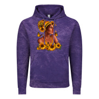 Cloud Purple Afro American woman sunflowers Vintage Hoodie - RanaPortraitStore