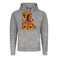 Cloud Rock Afro American woman sunflowers Vintage Hoodie - RanaPortraitStore