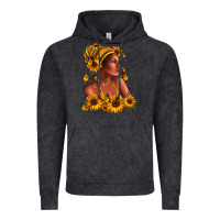 Vintage Black Afro American woman sunflowers Vintage Hoodie - RanaPortraitStore