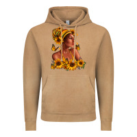 Vintage Camel Afro American woman sunflowers Vintage Hoodie - RanaPortraitStore