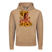 Vintage Coffee Afro American woman sunflowers Vintage Hoodie - RanaPortraitStore