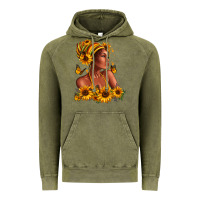 Vintage Olive Afro American woman sunflowers Vintage Hoodie - RanaPortraitStore
