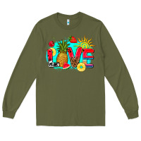 Army Green love summer fruit and sun Long Sleeve Tee - AdoDesignShop