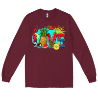 Burgundy love summer fruit and sun Long Sleeve Tee - AdoDesignShop