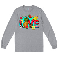 Heather Grey love summer fruit and sun Long Sleeve Tee - AdoDesignShop