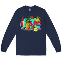 Navy love summer fruit and sun Long Sleeve Tee - AdoDesignShop