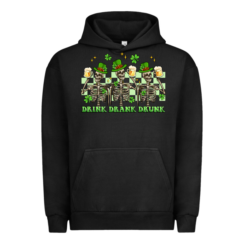 St. Patrick's Day Skeletons Drink Drank Drunk Urban Hoodie by Artiststas | Teevron