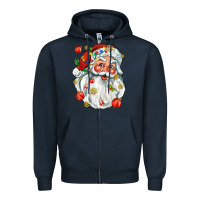 Navy santa with little christmas Zipper Hoodie - AdoDesignShop