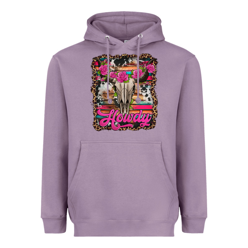 Howdy Valentine's Day Bull Skull Heavyweight Hoodie by Jasminsmagicworld | Teevron